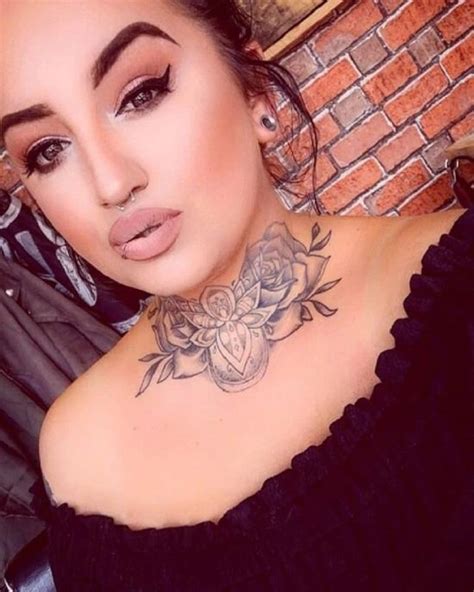 feminine womens front neck tattoos|24 Stunning Neck Tattoos For Women